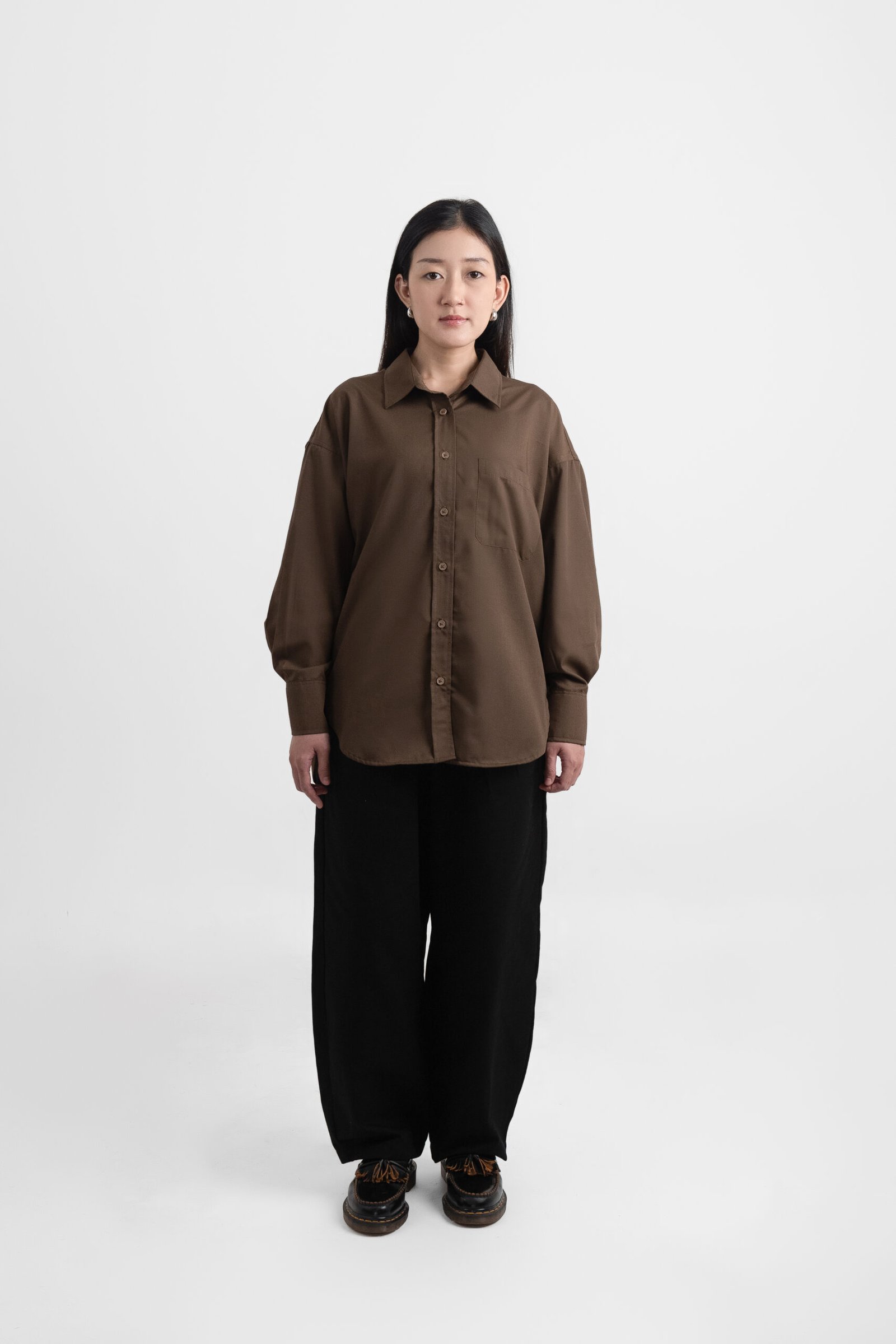 SOLARE - Kemeja Panjang Wanita Oversize Viscose Twill - Image 1