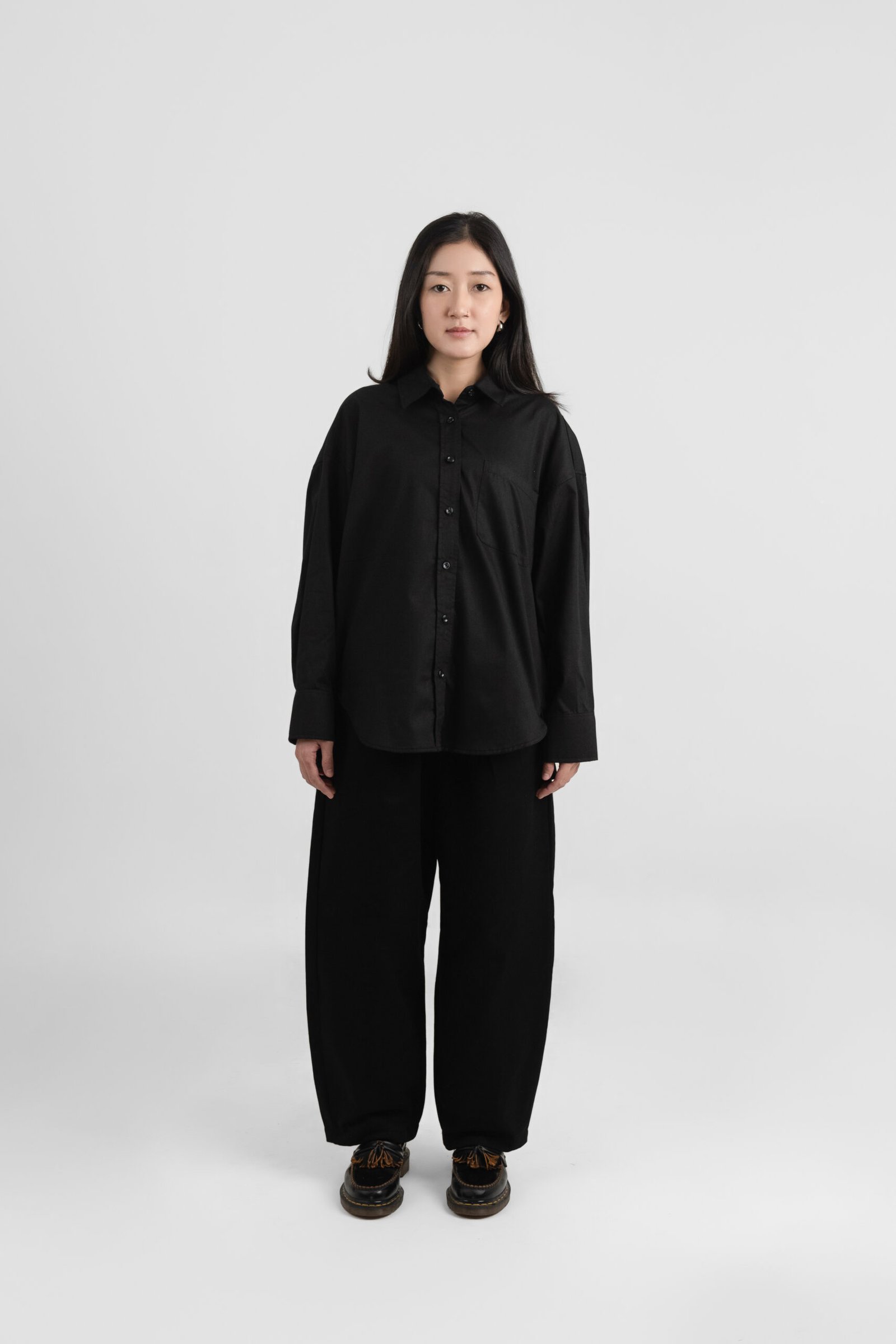 SOLARE - Kemeja Panjang Wanita Oversize Cotton Twill - Image 1