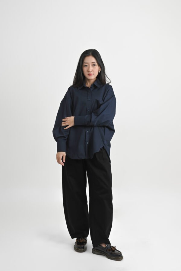 SOLARE - Kemeja Panjang Wanita Oversize Cotton Twill