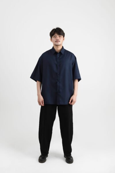 NUMA - Kemeja Pendek Oversize Unisex Viscose Twill (Navy)